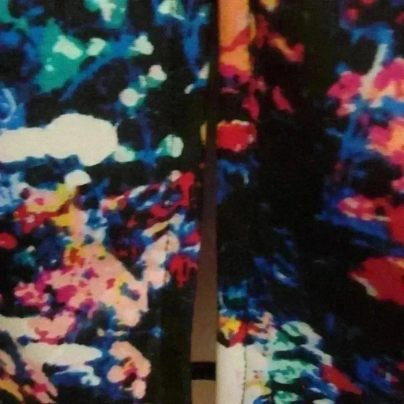 Belle Sky Womens Large Multicolor Floral Sleeveless Dress Lace Up Front Stretch - Picture 8 of 8